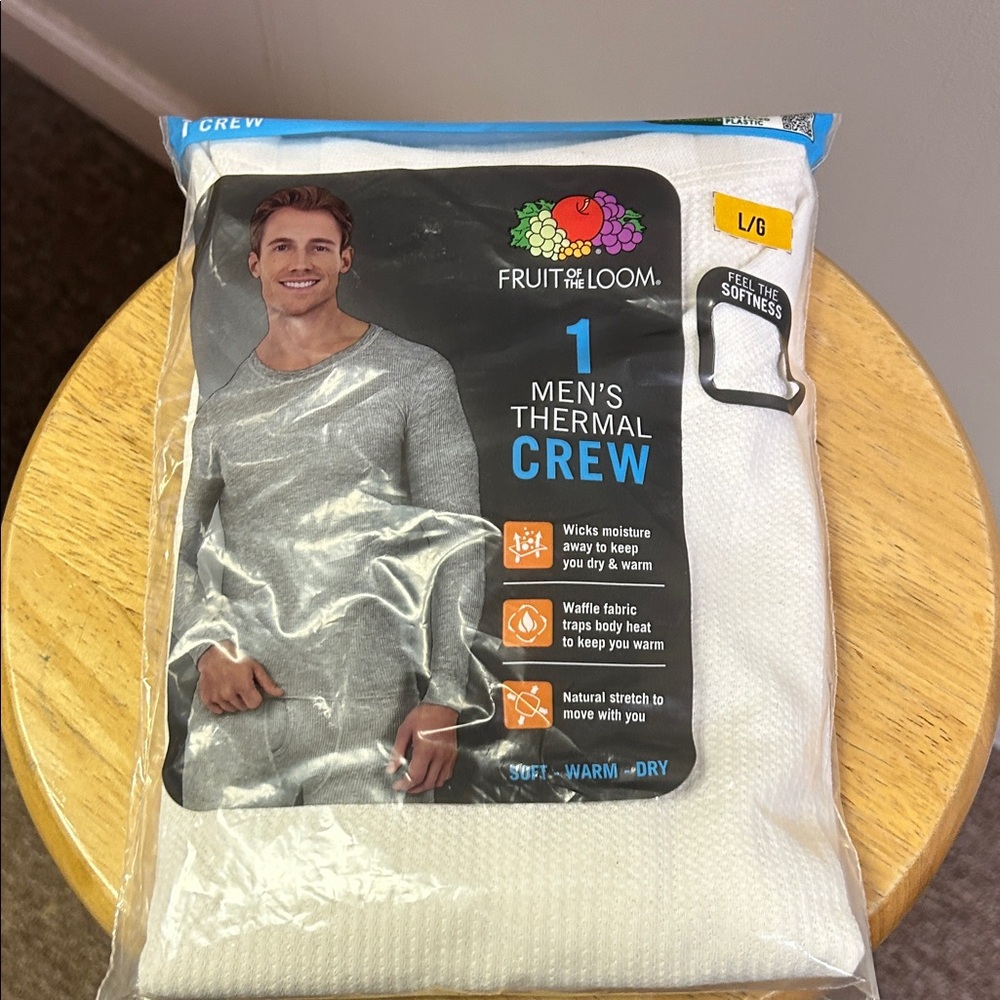 Fruit of the Loom Men's Thermal Crew white